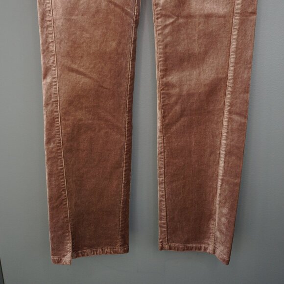 Paige Cindy Velvet Straight Leg Twisted Seam Pants in Warm Suede size 23 - Picture 6 of 16